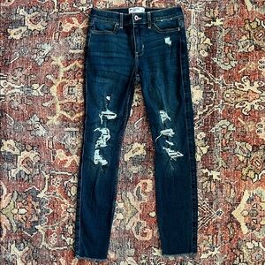 Abercrombie Kids Dark Blue Distressed Skinny Jeans